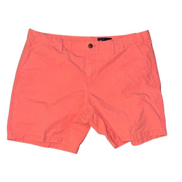 Gap Womens Coral Cotton Shorts Size 16 Made In Sri Lanka - Picture 1 of 6